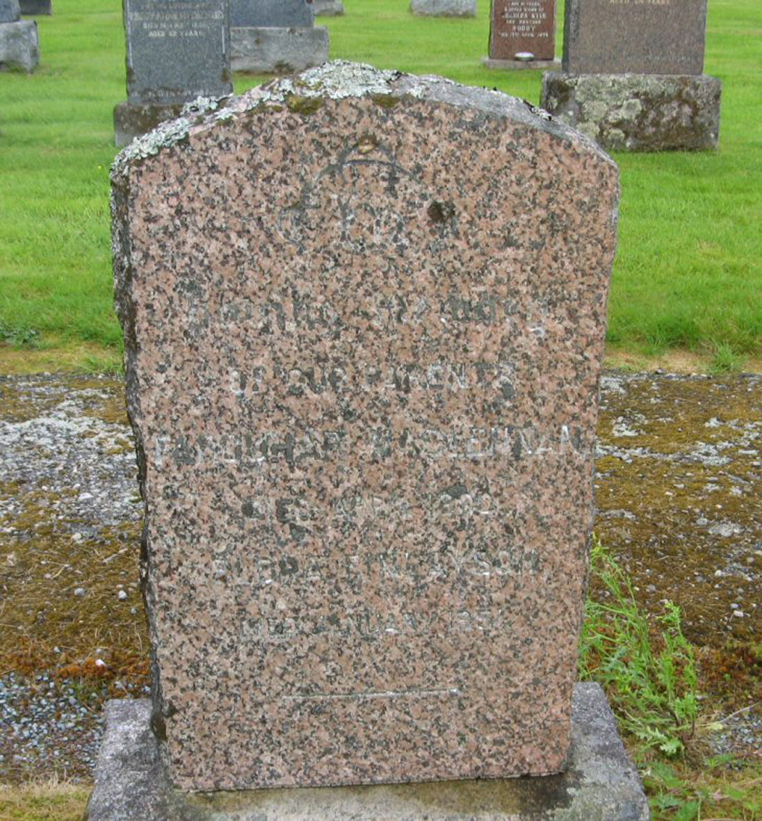 Photo of headstones/Farquhar MacLennan died 1900 MI Lochcarron New